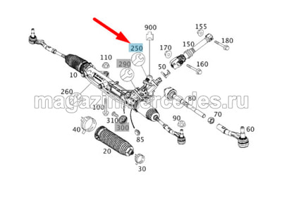 Ремкомплект рулевой рейки (Клапан параметрический) (вид 1) Ремкомплект рулевой рейки (Клапан параметрический) (фото, вид 1)