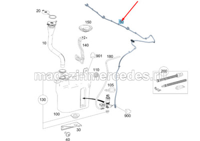 Шланг омывателя лобового стекла с форсунками и обогревом для Мерседес (вид 13) Шланг омывателя лобового стекла с форсунками и обогревом для Мерседес (фото, вид 13)