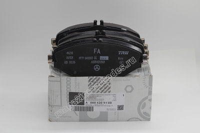 Колодки тормозные передние для Мерседес (вид 2) Колодки тормозные передние для Мерседес (фото, вид 2)