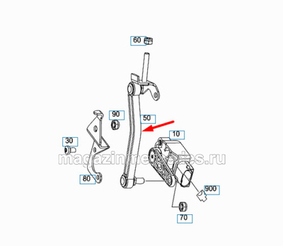 Тяга датчика положения кузова передняя левая (вид 4) Тяга датчика положения кузова передняя левая (фото, вид 4)