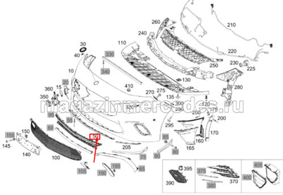 Молдинг бампера переднего нижний AMG EDITION 1 (вид 1) Молдинг бампера переднего нижний AMG EDITION 1 (фото, вид 1)