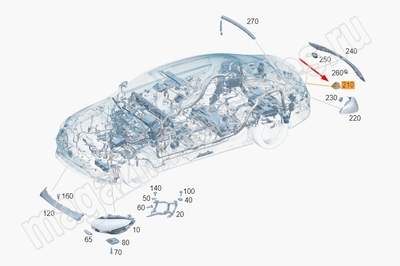 ������ ��������� ��������� ����� Mercedes (����, ������ ��������� ��������� ����� ��� Mercedes CLA C174 A0999067604)