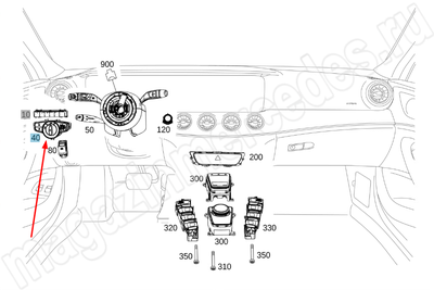 Переключатель света на панели приборов Mercedes Переключатель света на панели приборов Mercedes
