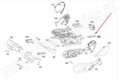 Крышка направляющей переднего сиденья снаружи сзади слева Mercedes Крышка направляющей переднего сиденья снаружи сзади слева Mercedes