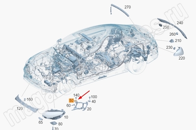 Скоба крепежная переднего модуля освещения Mercedes Скоба крепежная переднего модуля освещения Mercedes