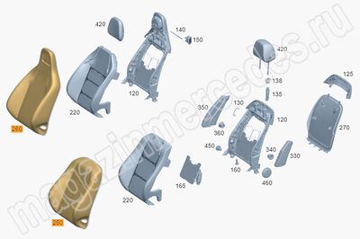 Облицовка спинки переднего левого сиденья Mercedes Облицовка спинки переднего левого сиденья Mercedes