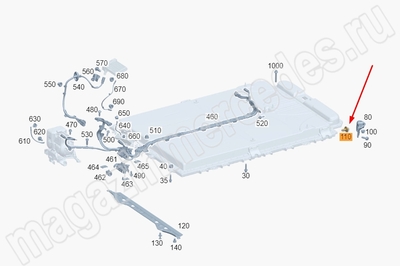 Болт крепления распорки зарядного устройства высоковольтной АКБ Mercedes Болт крепления распорки зарядного устройства высоковольтной АКБ Mercedes