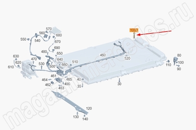 Болт крепления к распорке зарядного устройства высоковольтной АКБ Mercedes Болт крепления к распорке зарядного устройства высоковольтной АКБ Mercedes