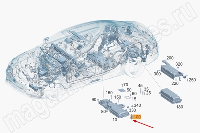 Корпус штекера зарядного устройства высоковольтной АКБ Mercedes Корпус штекера зарядного устройства высоковольтной АКБ Mercedes