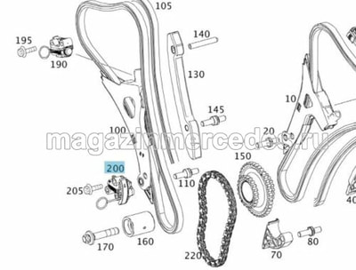 Натяжитель цепи между коленвалом и промежут шестерней справа Натяжитель цепи между коленвалом и промежут шестерней справа