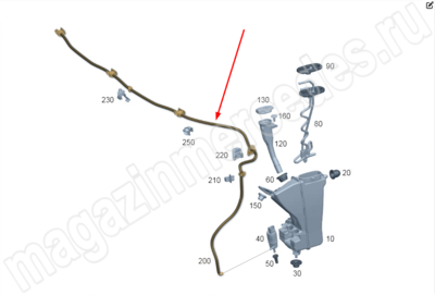 Шланг омывателя лобового стекла с форсунками и обогревом Шланг омывателя лобового стекла с форсунками и обогревом