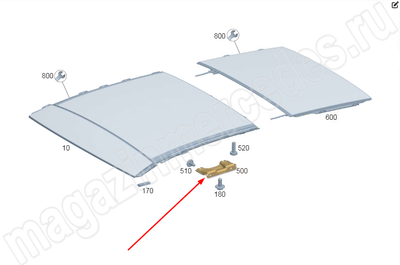 Консоль крепления рамы сдвижного люка к средней стойке кузова справа Консоль крепления рамы сдвижного люка к средней стойке кузова справа