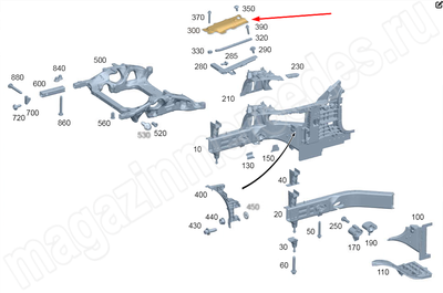 Усилитель чашки передней амортизационной стойки к лонжерону справа Усилитель чашки передней амортизационной стойки к лонжерону справа