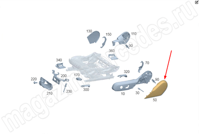 Крышка регулировки по высоте переднего сиденья справа Крышка регулировки по высоте переднего сиденья справа