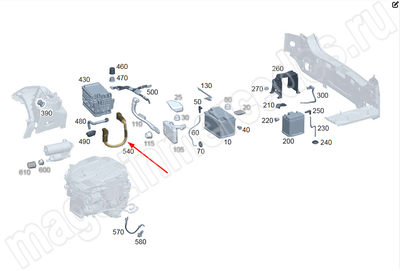 Электрический жгут от аккумуляторной батареи к закрытому блоку предохранителей Электрический жгут от аккумуляторной батареи к закрытому блоку предохранителей