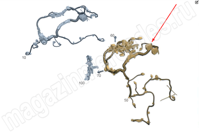 Жгут электропроводки двигателя блока управления: соединительный разъём 1 и 4 Жгут электропроводки двигателя блока управления: соединительный разъём 1 и 4