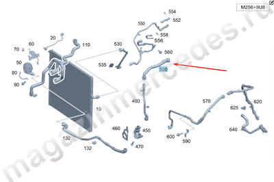 Шланг системы охлаждения к охладителю наддувочного воздуха Шланг системы охлаждения к охладителю наддувочного воздуха