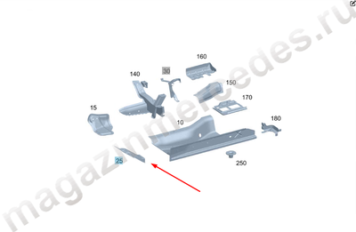 Усилитель пола передней части салона справа Усилитель пола передней части салона справа