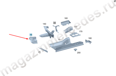 Консоль крепления пола передней части салона справа Консоль крепления пола передней части салона справа