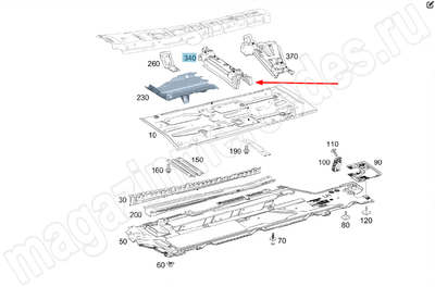 Поперечина под сиденьем переднего пассажира Mercedes Поперечина под сиденьем переднего пассажира Mercedes
