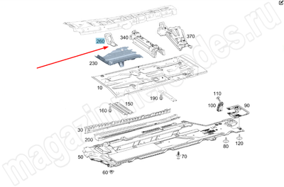 Кронштейн усилителя тоннеля трансмиссии справа Mercedes Кронштейн усилителя тоннеля трансмиссии справа Mercedes