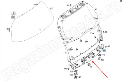 Облицовка двери багажного отделения нижняя Mercedes Облицовка двери багажного отделения нижняя Mercedes