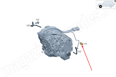 Крепеж шланга вентиляции электропривода на раме Mercedes EQG Крепеж шланга вентиляции электропривода на раме Mercedes EQG