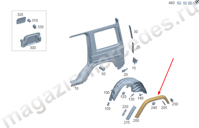Расширитель колесной арки заднего колеса справа Mercedes Расширитель колесной арки заднего колеса справа Mercedes