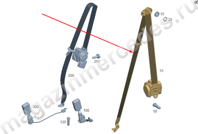Ремень безопасности заднего сидения слева Mercedes Ремень безопасности заднего сидения слева Mercedes