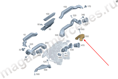 Воздушный канал пространства для ног справа Mercedes Воздушный канал пространства для ног справа Mercedes