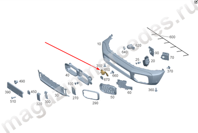 Кронштейн крепления камеры в переднем бампере Mercedes Кронштейн крепления камеры в переднем бампере Mercedes