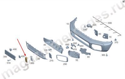 Декоративный элемент переднего бампера слева Mercedes Декоративный элемент переднего бампера слева Mercedes
