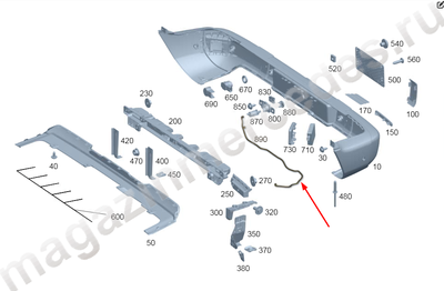 Шланг форсунки омывателя камеры в заднем бампере Mercedes Шланг форсунки омывателя камеры в заднем бампере Mercedes