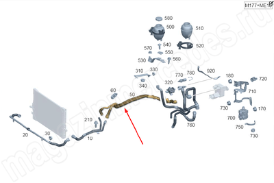 Трубка системы охлаждения АКБ от разъёма к регулирующему клапану и испарителю Mercedes Трубка системы охлаждения АКБ от разъёма к регулирующему клапану и испарителю Mercedes