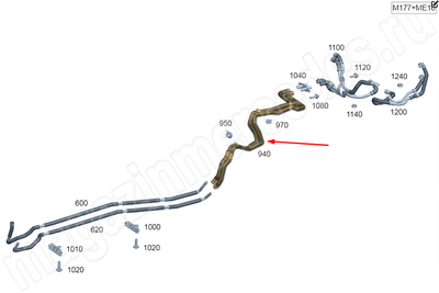 Трубка системы охлаждения АКБ от разъема к разъему Mercedes Трубка системы охлаждения АКБ от разъема к разъему Mercedes