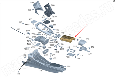 Крышка подлокотника в центральной консоли Mercedes Крышка подлокотника в центральной консоли Mercedes
