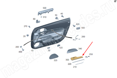 Накладка выключателя облицовки передней двери слева Mercedes Накладка выключателя облицовки передней двери слева Mercedes