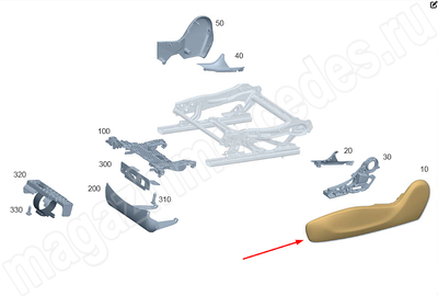 Крышка регулировки по высоте переднего сиденья слева Mercedes Крышка регулировки по высоте переднего сиденья слева Mercedes