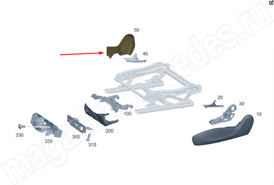 Крышка регулировки по высоте переднего сиденья справа Mercedes Крышка регулировки по высоте переднего сиденья справа Mercedes