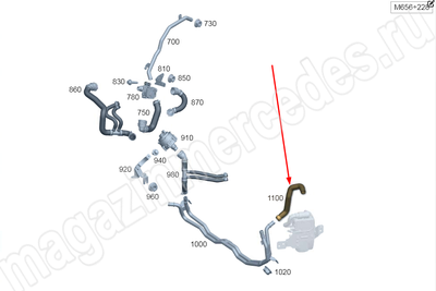 Шланг системы дополнительного отопителя от отопителя к разъему Mercedes Шланг системы дополнительного отопителя от отопителя к разъему Mercedes