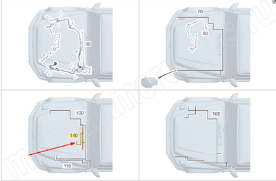 Жгут проводки подогрева форсунок омывателя лобового стекла Mercedes Жгут проводки подогрева форсунок омывателя лобового стекла Mercedes
