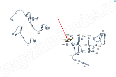 Держатель проводки переднего мота на лонжероне рамы справа Mercedes Держатель проводки переднего мота на лонжероне рамы справа Mercedes