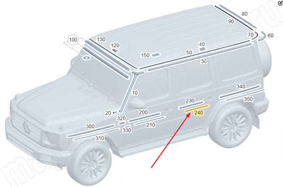 Декоративная накладка задней двери справа Mercedes Декоративная накладка задней двери справа Mercedes