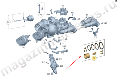 Комплект уплотнительной планки турбокомпрессора Mercedes Комплект уплотнительной планки турбокомпрессора Mercedes