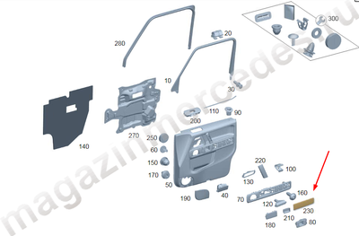 Накладка декоративная обшивки передней правой двери Mercedes Накладка декоративная обшивки передней правой двери Mercedes