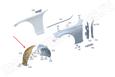 Подкрылок передний передняя часть справа Mercedes Подкрылок передний передняя часть справа Mercedes