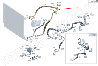 Трубка кондиционера от конденсатора к разъему Mercedes Трубка кондиционера от конденсатора к разъему Mercedes