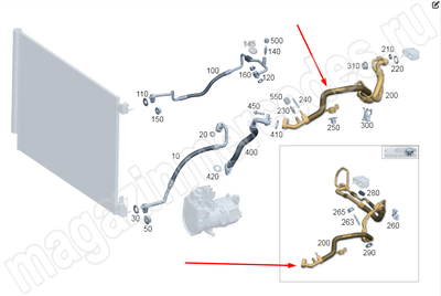 Трубка кондиционера от разъема к расширительному клапану Mercedes Трубка кондиционера от разъема к расширительному клапану Mercedes