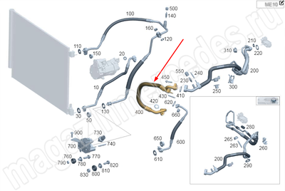 Трубка кондиционера от разъема к компрессору Mercedes Трубка кондиционера от разъема к компрессору Mercedes