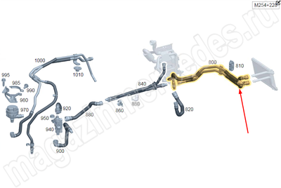 Шланг системы отопителя от теплообменника к разъему Mercedes Шланг системы отопителя от теплообменника к разъему Mercedes
